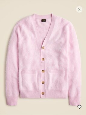 J. Crew Brushed Cashmere Pastel Lilac V-Neck Button Cardigan